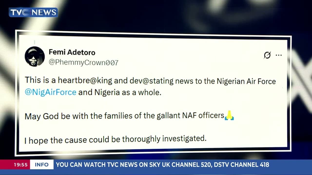Today's Top Story: Nigerians React to Military Aircraft Crash in Ondo