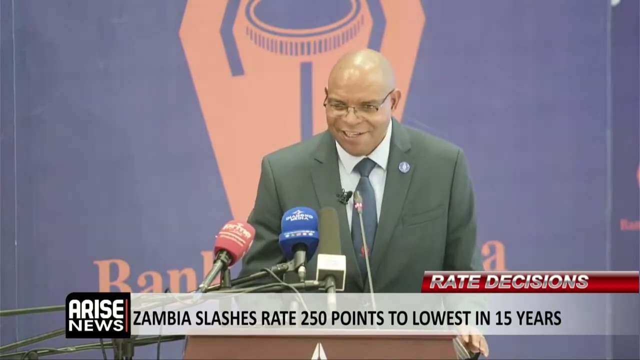 RATE DECISION: ZAMBIA SLASHES RATE 250 POINTS TO LOWEST IN 15 YEARS