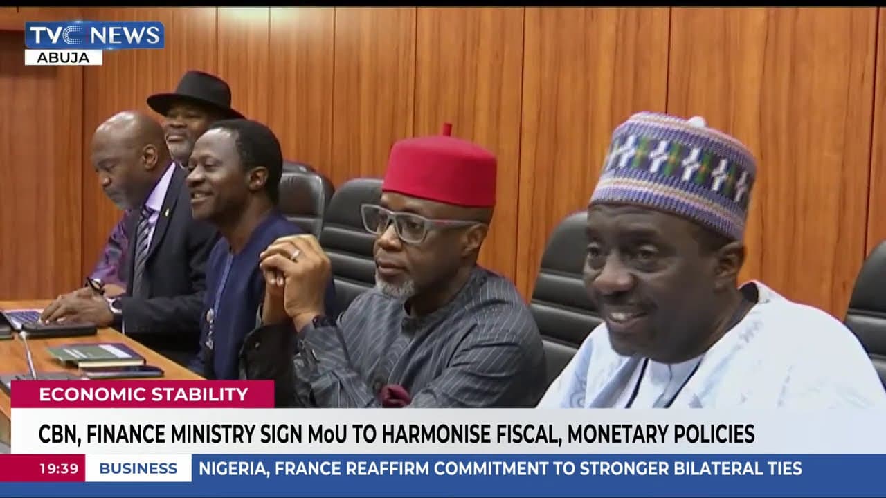 CBN, Finance Sign MoU To Harmonise Fiscal, Monetary Policies