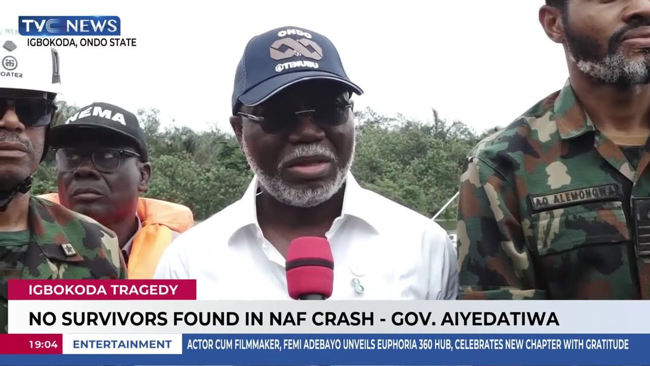 Gov. Aiyedatiwa Visits Ondo NAF Crash Zone, Commends Pilots' Heroic Sacrifice