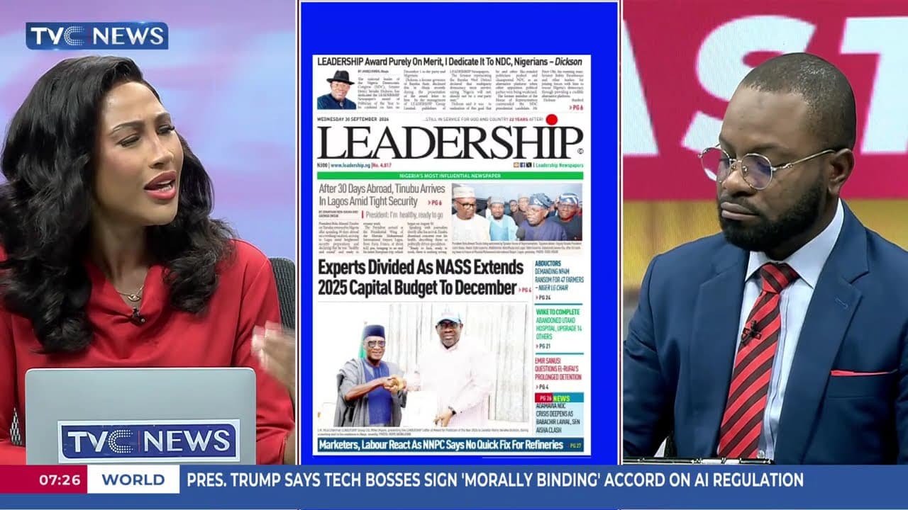 TVC Newspaper Review: I'm Strong, Ready To Kick, Work, Nothing's Wrong With Me -  Pres Tinubu