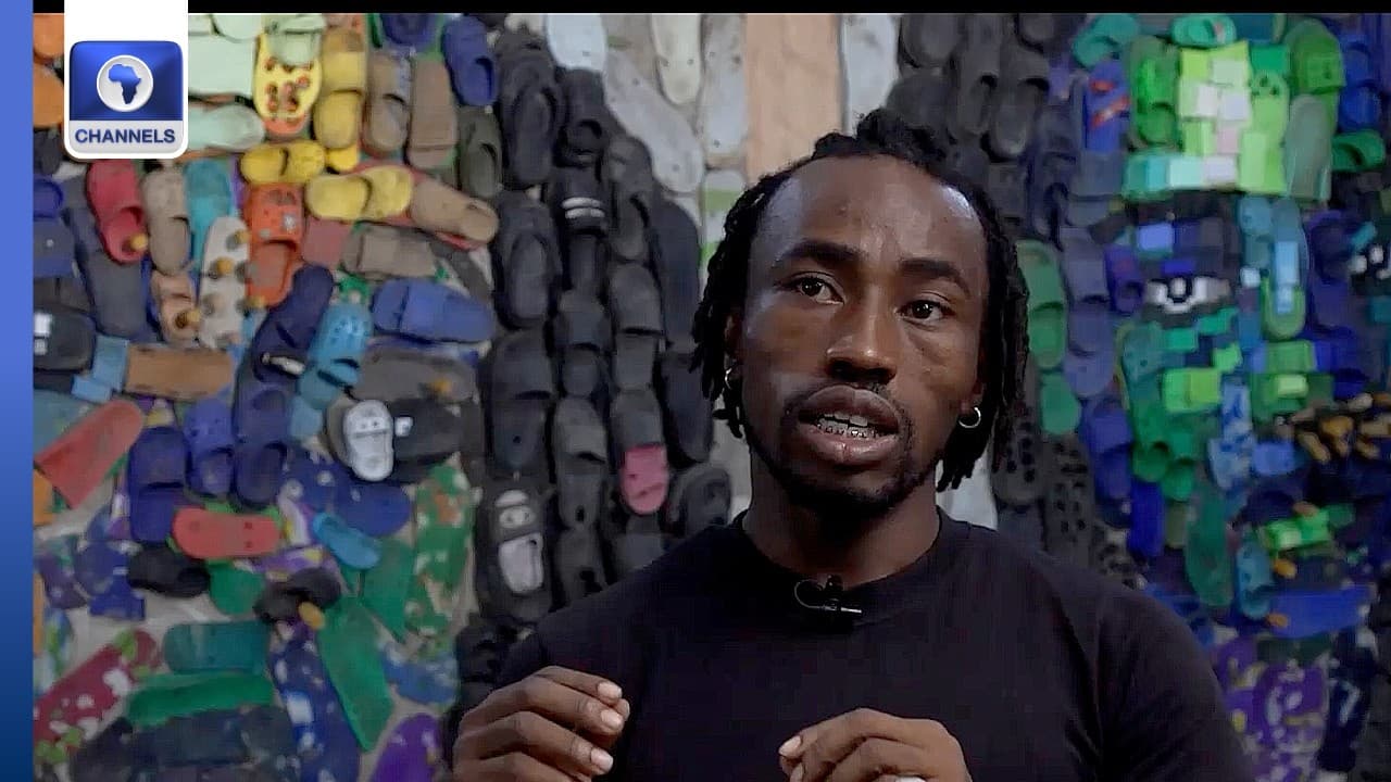Nigerian Artist Turns Discarded Flip-Flops To Arts