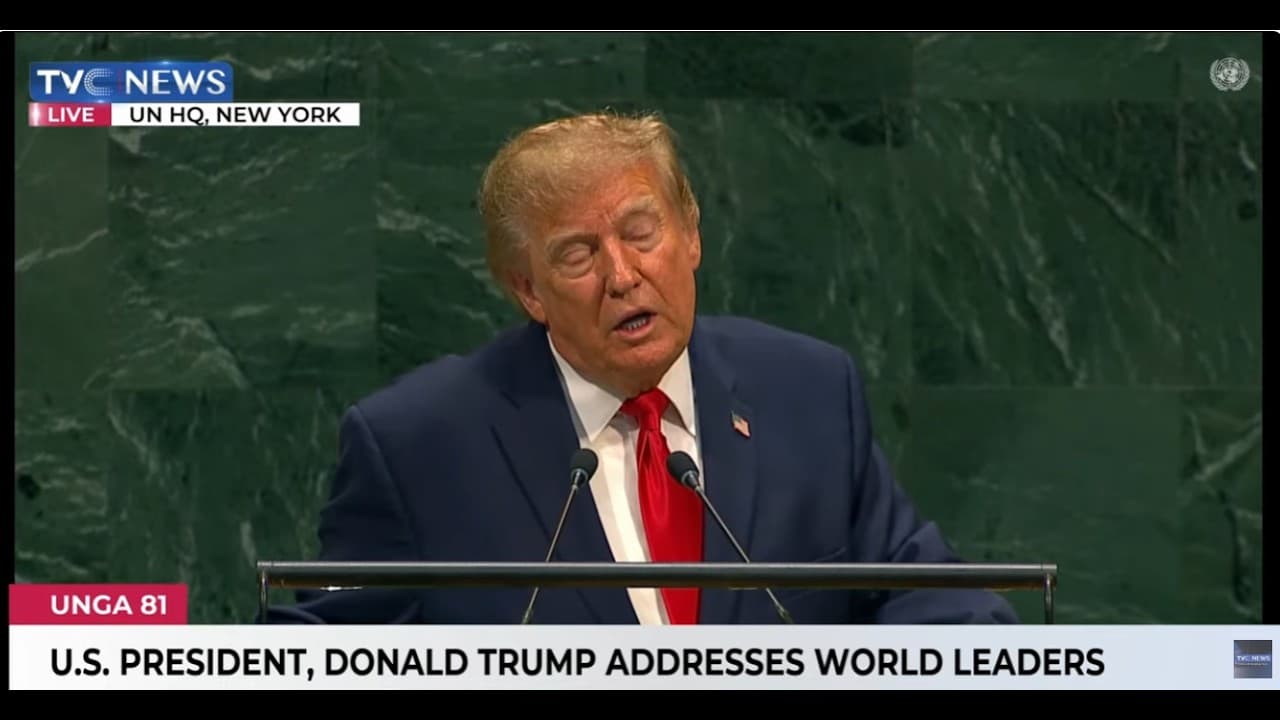 US President Trump Addresses World Leaders At UNGA 81