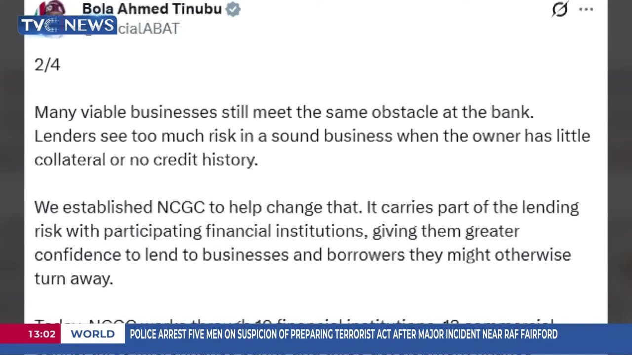 FG's Credit Scheme Will Reach More Homes, Businesses - President Tinubu