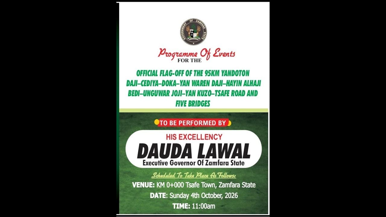 LIVE [ZAMFARA]: FLAG-OFF OF THE 95KM YANDOTAN ROAD AND FIVE BRIDGES BY GOV. DAUDA LAWAL