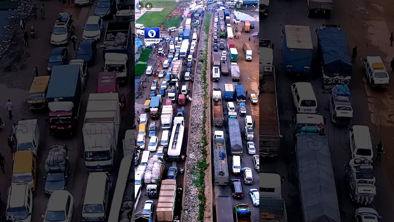 Aerial View Of Gridlock On Lagos-Ibadan Expressway