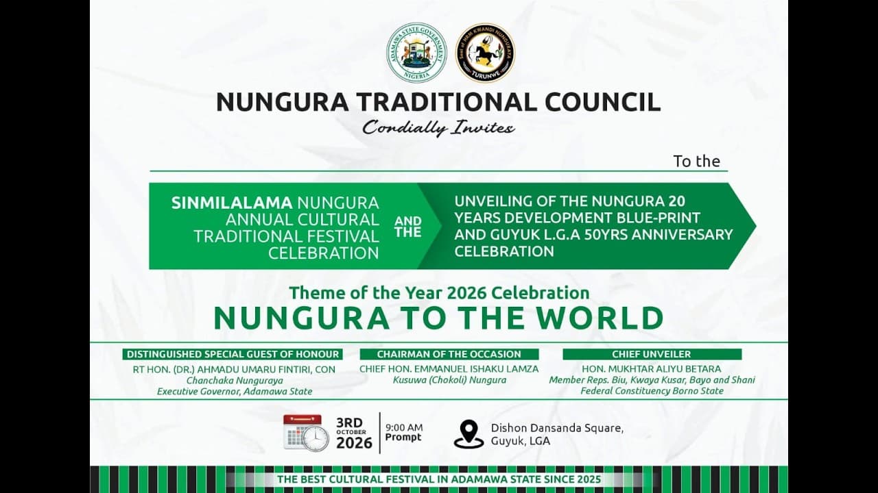 LIVE [ADAMAWA]: NUNGURA TRADITIONAL SOUNCIL HOLDS SINMILALAMA ANNUAL CULTURAL FESTIVAL