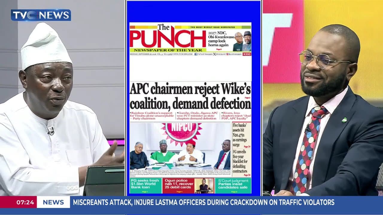 TVC Newspaper Review: APC Chairmen Reject Wike's Coalition, Demand Defection