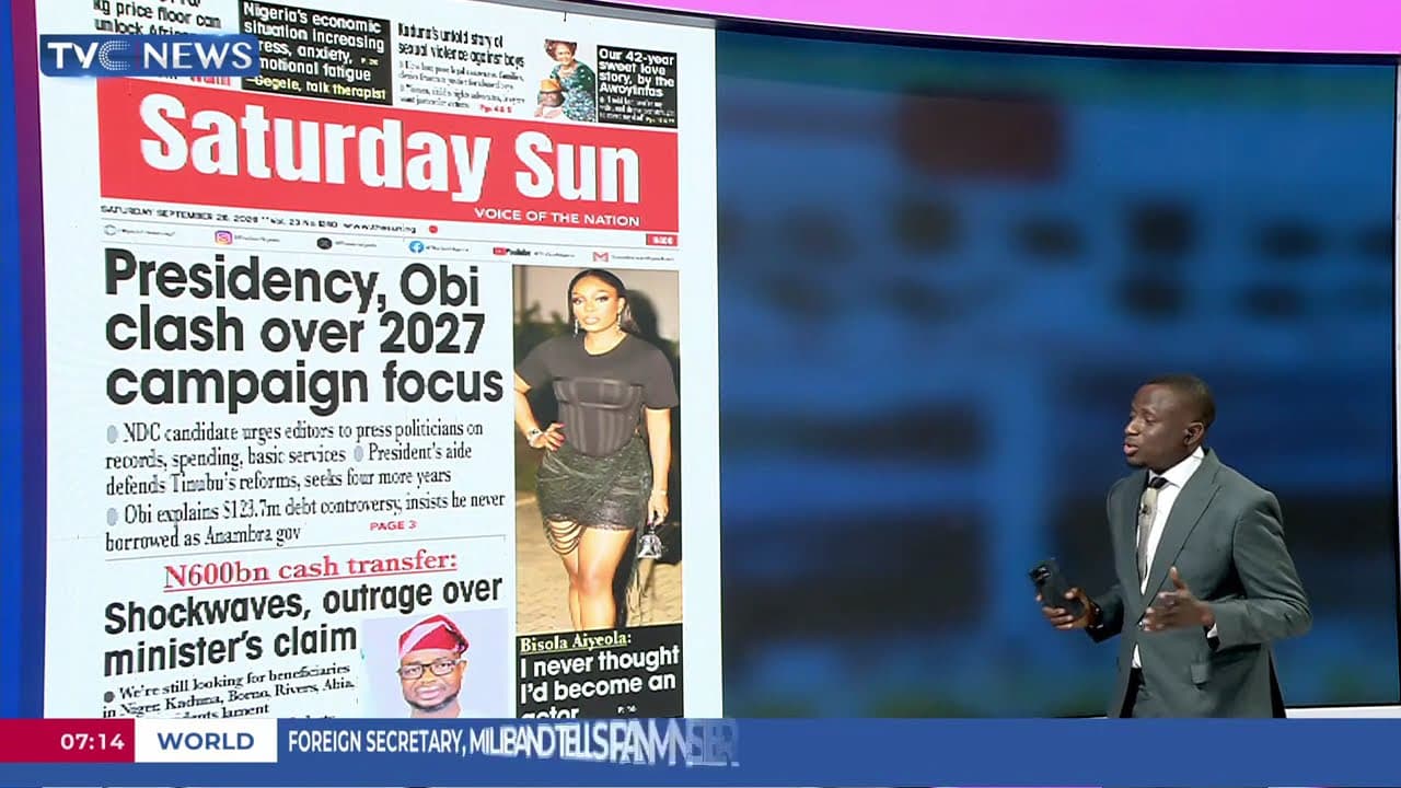TVC Newspaper Review: 2027: Question Mark Over Obi, Pantami, Adamu, Mustapha, Others' Nominations