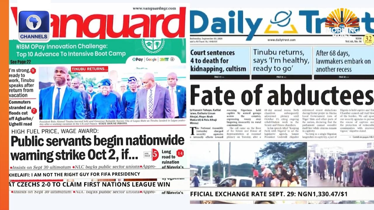 Abduction Farmers In Niger, Public Servants Begin Nationwide Warning Strike Oct 2 + More