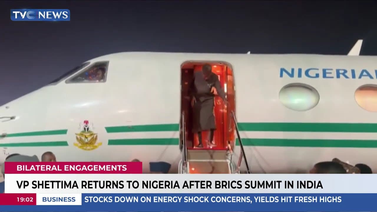 VP Shettima Returns To Nigeria After BRICS Summit In India