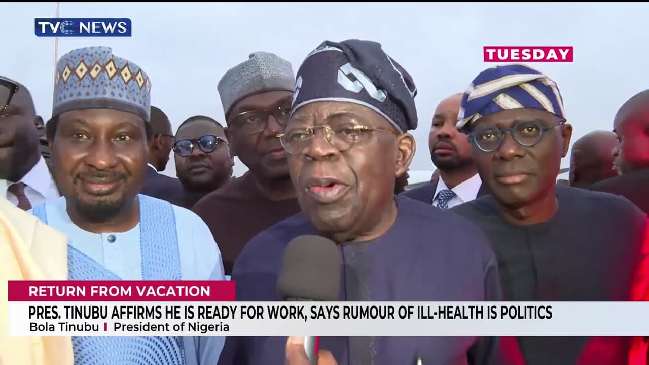 Pres. Tinubu Affirms He Is Ready For Work, Says Rumour Of Ill-Health Is Politics