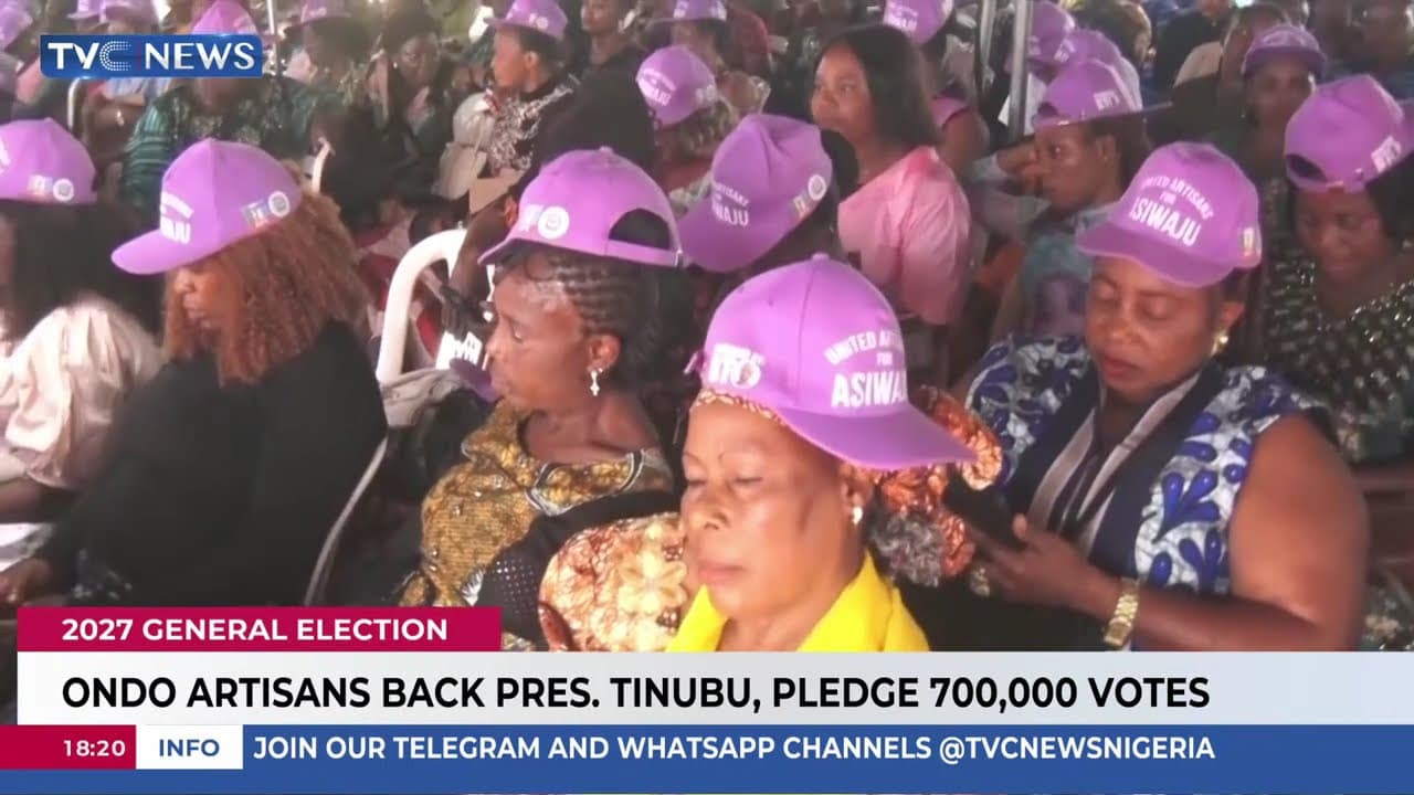 Ondo Artisans Back President Tinubu's Re-election, Pledge 700,000 Votes
