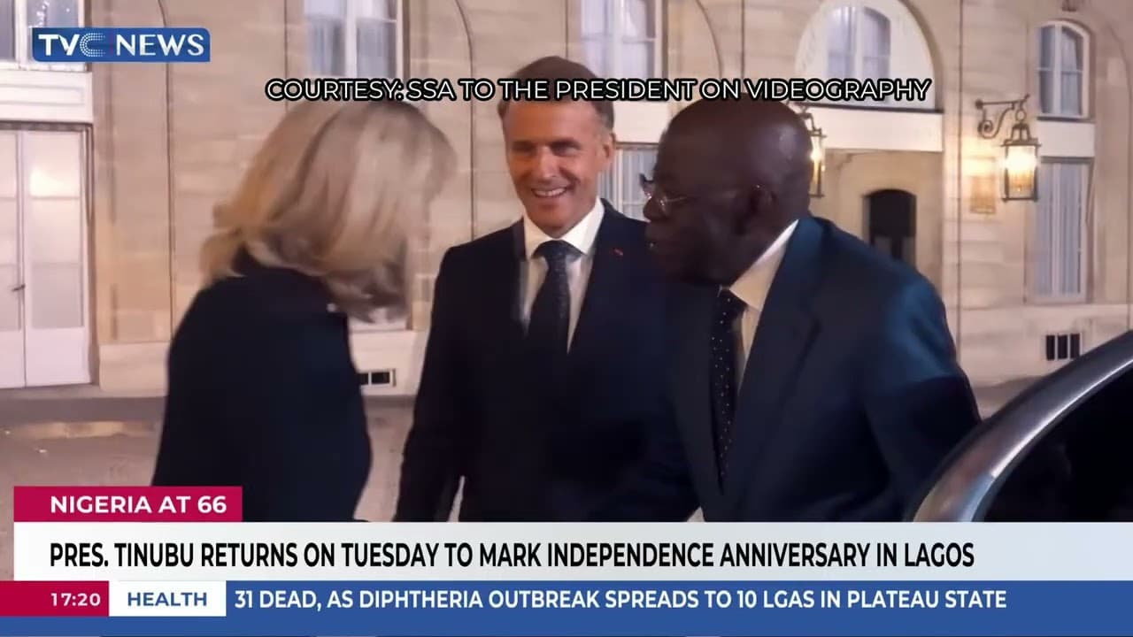 Resident Tinubu Returns On Tuesday To Mark Nigeria's 66th Independence Anniversary In Lagos