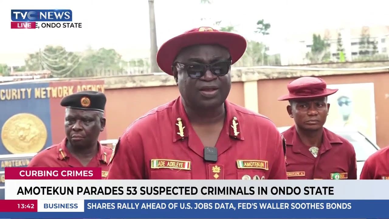 Amotekun Parades 53 Suspected Criminals In Ondo State