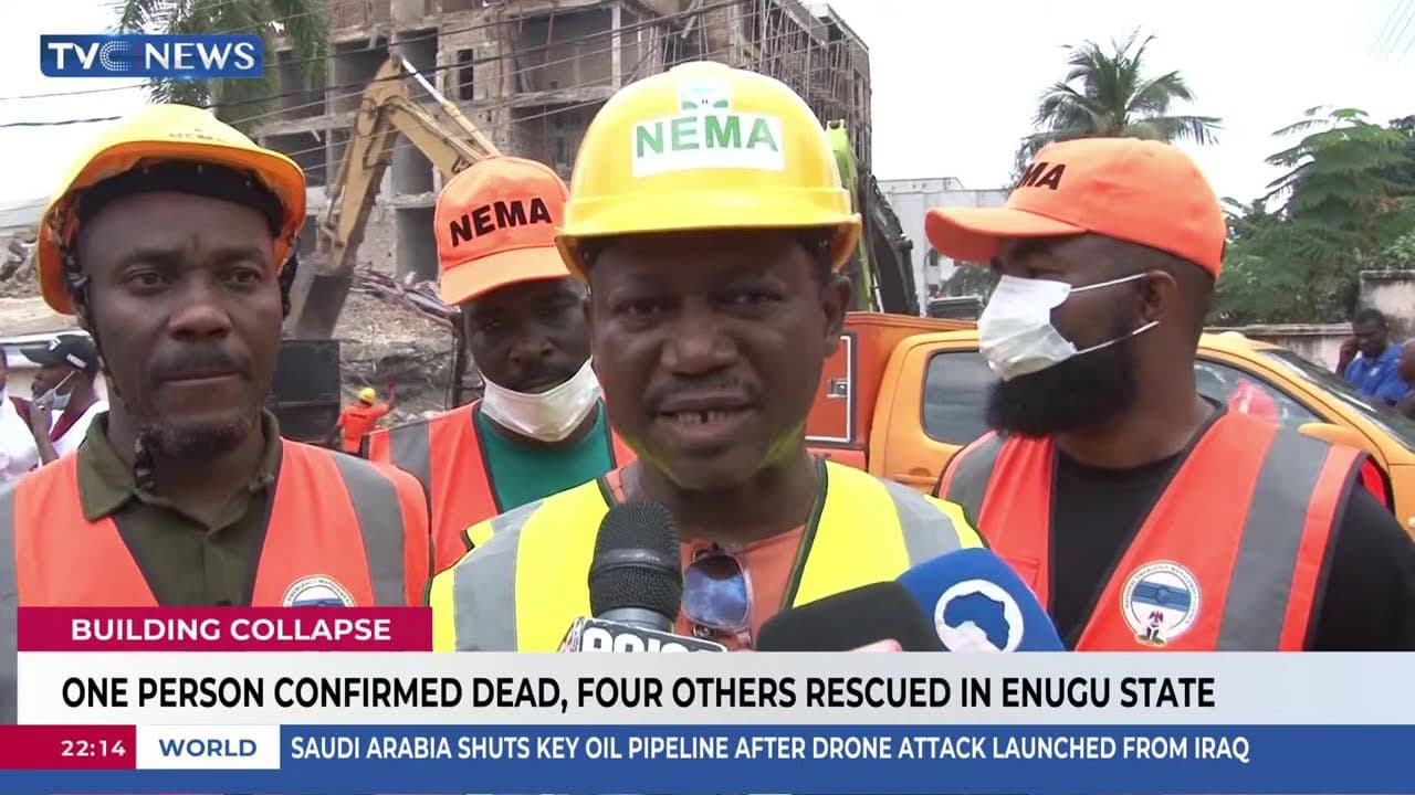 Building Collapse: One Person Confirmed Dead, Four Others Rescued In Enugu State