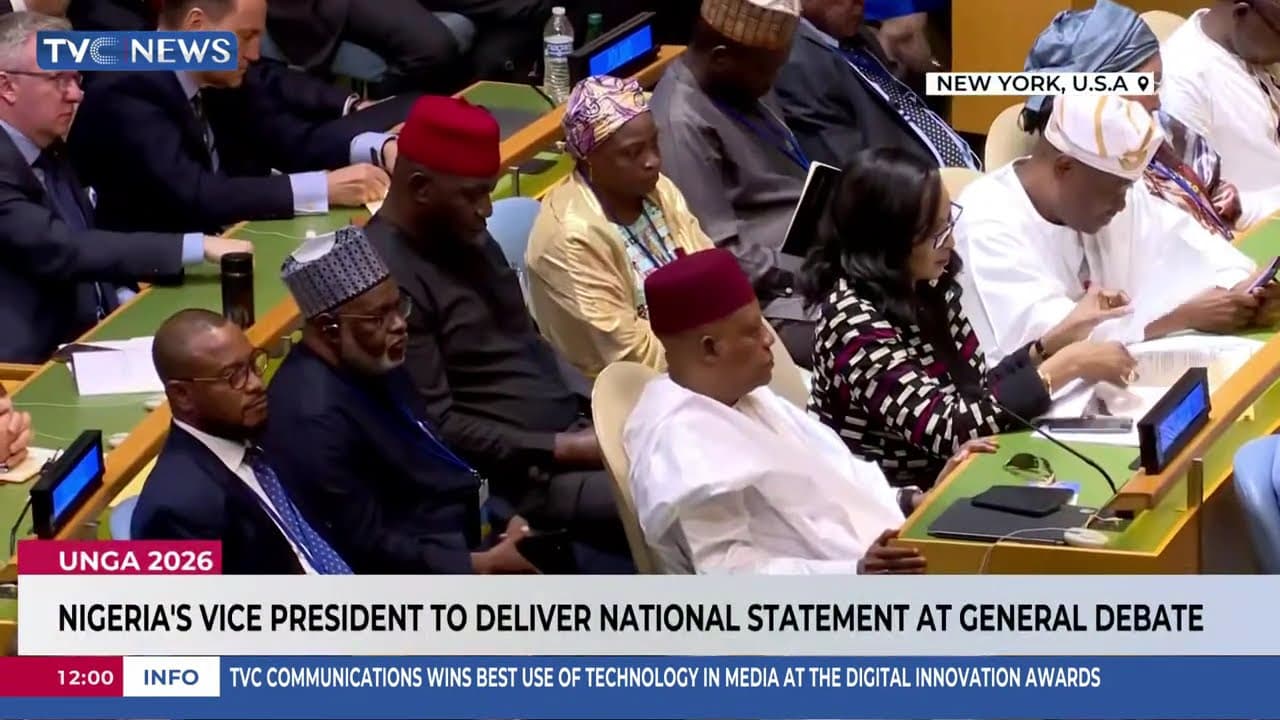 UNGA 2026: Nigeria’s Vice President To Deliver National Statement At General Debate
