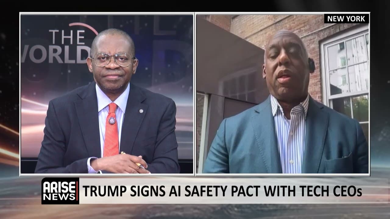 Trump Signs AI Safety Pact With Tech CEOs - Blue