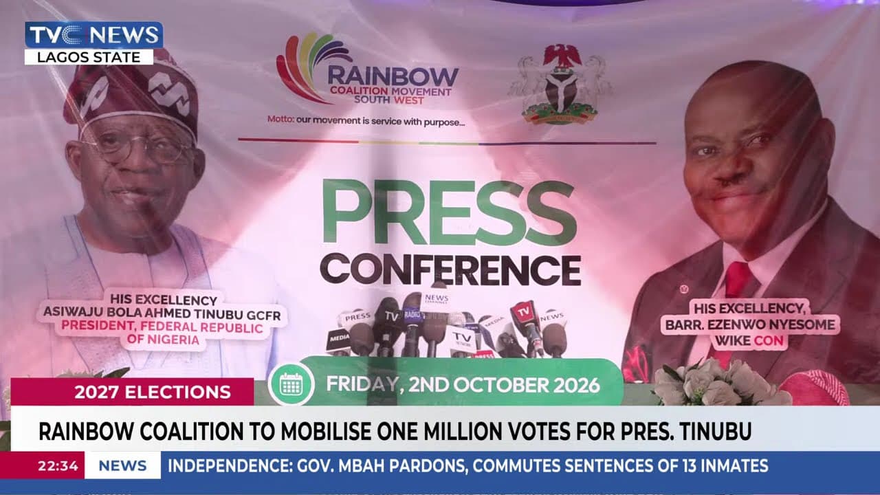 Rainbow Coalition To Mobilise One Million Votes For Pres. Tinubu