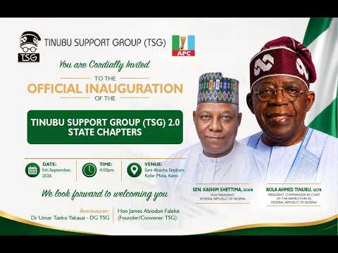 LIVE [KANO]: OFFICIAL INAUGARATION OF THE TINUBU SUPPORT GROUP(TSG) 2.0 STATE CHAPTERS