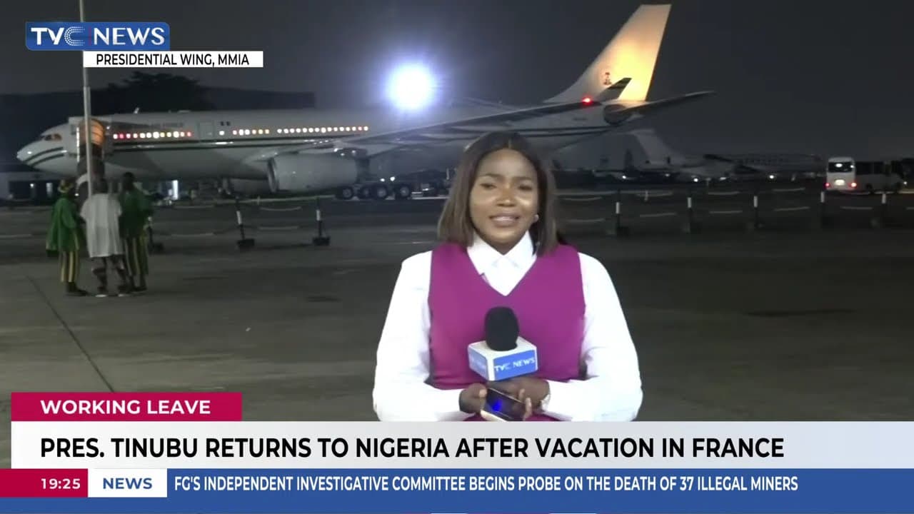 President Tinubu Returns To Nigeria After Working Vacation In France