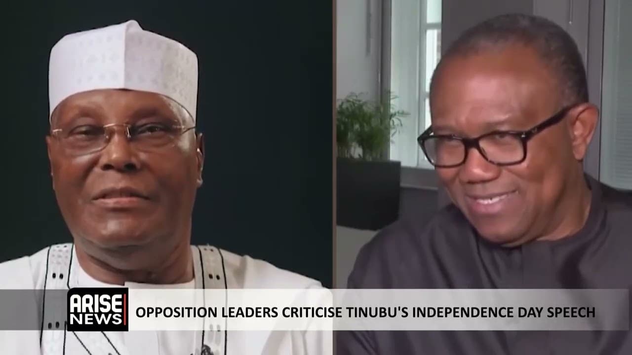OPPOSITION LEADERS CRITICISE TINUBU'S INDEPENDENCE DAY SPEECH